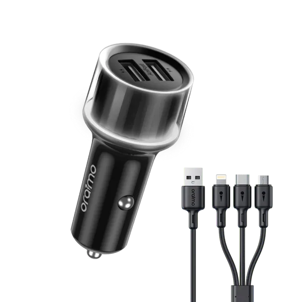 oraimo Highway 15 15.5W Car Charger with 3-in-1 Cable - Sikela Store